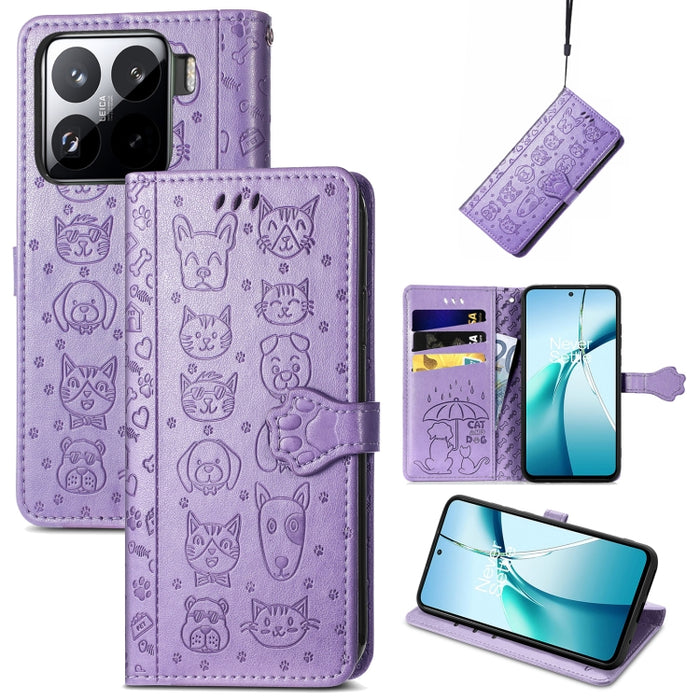 Funda de cuero para teléfono con estampado de gato y perro, For Xiaomi Poco X8 Pro Max 5G, For Xiaomi Poco X8 Pro 5G, For Redmi Turbo 5 Max 5G, For Redmi Turbo 5 5G, For Xiaomi 17 Pro Max, For Xiaomi 17 Pro, For Xiaomi 17, For Xiaomi Poco M7 4G 169mm  ...