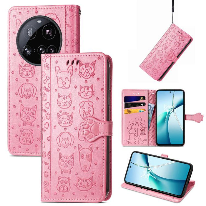 Funda de cuero para teléfono con estampado de gato y perro, For Xiaomi Poco X8 Pro Max 5G, For Xiaomi Poco X8 Pro 5G, For Redmi Turbo 5 Max 5G, For Redmi Turbo 5 5G, For Xiaomi 17 Pro Max, For Xiaomi 17 Pro, For Xiaomi 17, For Xiaomi Poco M7 4G 169mm  ...