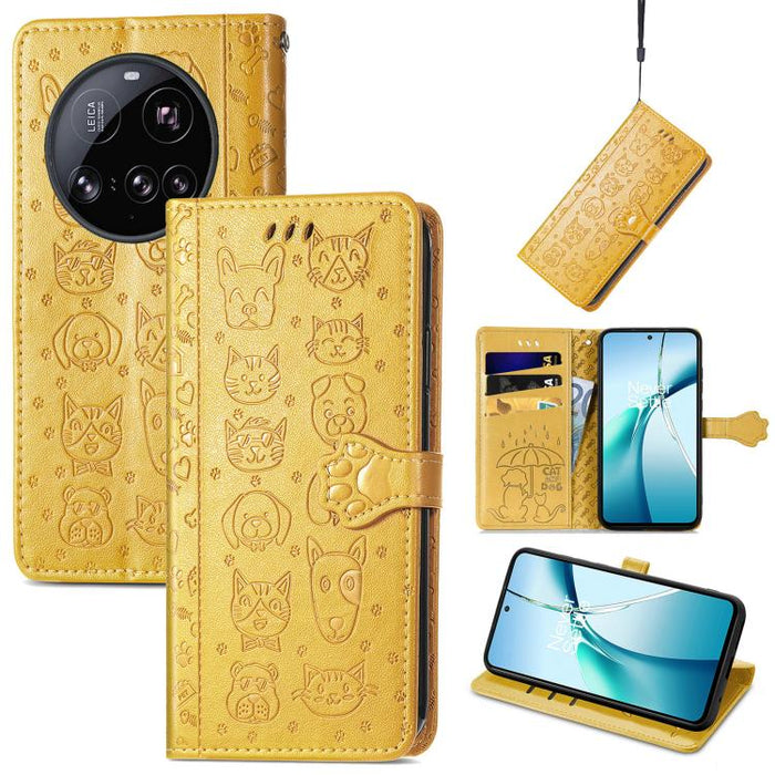 Funda de cuero para teléfono con estampado de gato y perro, For Xiaomi Poco X8 Pro Max 5G, For Xiaomi Poco X8 Pro 5G, For Redmi Turbo 5 Max 5G, For Redmi Turbo 5 5G, For Xiaomi 17 Pro Max, For Xiaomi 17 Pro, For Xiaomi 17, For Xiaomi Poco M7 4G 169mm  ...