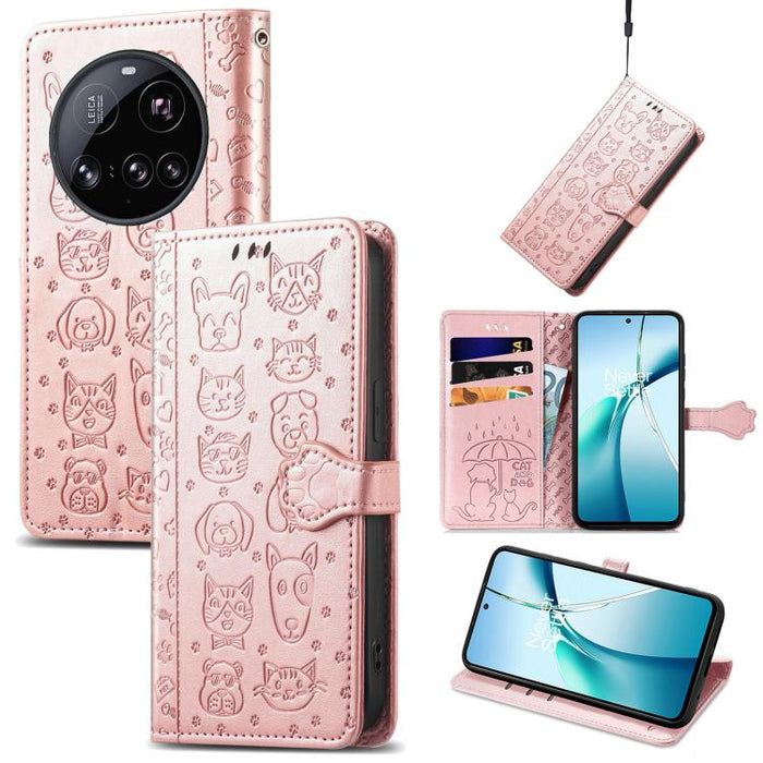 Funda de cuero para teléfono con estampado de gato y perro, For Xiaomi Poco X8 Pro Max 5G, For Xiaomi Poco X8 Pro 5G, For Redmi Turbo 5 Max 5G, For Redmi Turbo 5 5G, For Xiaomi 17 Pro Max, For Xiaomi 17 Pro, For Xiaomi 17, For Xiaomi Poco M7 4G 169mm  ...