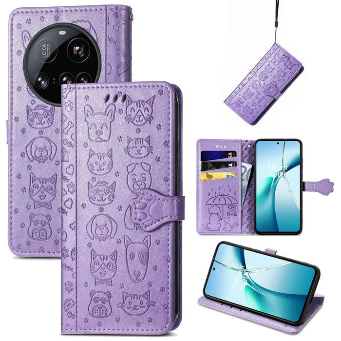 Funda de cuero para teléfono con estampado de gato y perro, For Xiaomi Poco X8 Pro Max 5G, For Xiaomi Poco X8 Pro 5G, For Redmi Turbo 5 Max 5G, For Redmi Turbo 5 5G, For Xiaomi 17 Pro Max, For Xiaomi 17 Pro, For Xiaomi 17, For Xiaomi Poco M7 4G 169mm  ...