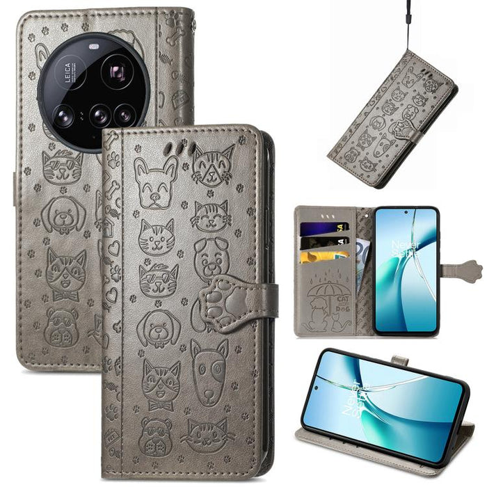 Funda de cuero para teléfono con estampado de gato y perro, For Xiaomi Poco X8 Pro Max 5G, For Xiaomi Poco X8 Pro 5G, For Redmi Turbo 5 Max 5G, For Redmi Turbo 5 5G, For Xiaomi 17 Pro Max, For Xiaomi 17 Pro, For Xiaomi 17, For Xiaomi Poco M7 4G 169mm  ...
