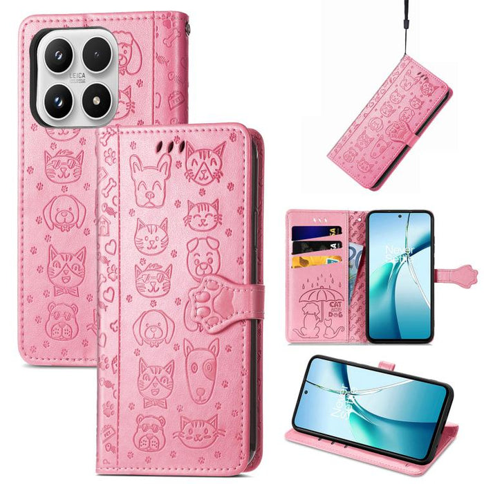 Funda de cuero para teléfono con estampado de gato y perro, For Xiaomi Poco X8 Pro Max 5G, For Xiaomi Poco X8 Pro 5G, For Redmi Turbo 5 Max 5G, For Redmi Turbo 5 5G, For Xiaomi 17 Pro Max, For Xiaomi 17 Pro, For Xiaomi 17, For Xiaomi Poco M7 4G 169mm  ...
