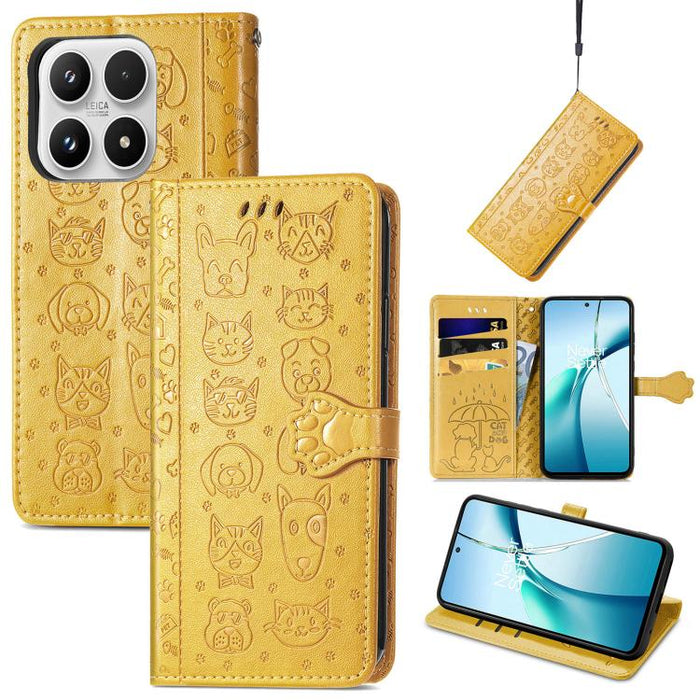 Funda de cuero para teléfono con estampado de gato y perro, For Xiaomi Poco X8 Pro Max 5G, For Xiaomi Poco X8 Pro 5G, For Redmi Turbo 5 Max 5G, For Redmi Turbo 5 5G, For Xiaomi 17 Pro Max, For Xiaomi 17 Pro, For Xiaomi 17, For Xiaomi Poco M7 4G 169mm  ...