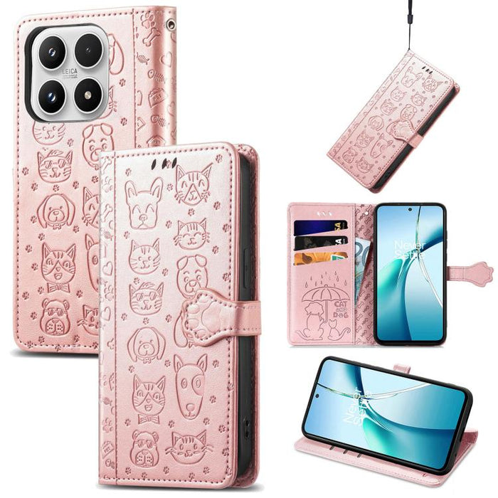 Funda de cuero para teléfono con estampado de gato y perro, For Xiaomi Poco X8 Pro Max 5G, For Xiaomi Poco X8 Pro 5G, For Redmi Turbo 5 Max 5G, For Redmi Turbo 5 5G, For Xiaomi 17 Pro Max, For Xiaomi 17 Pro, For Xiaomi 17, For Xiaomi Poco M7 4G 169mm  ...