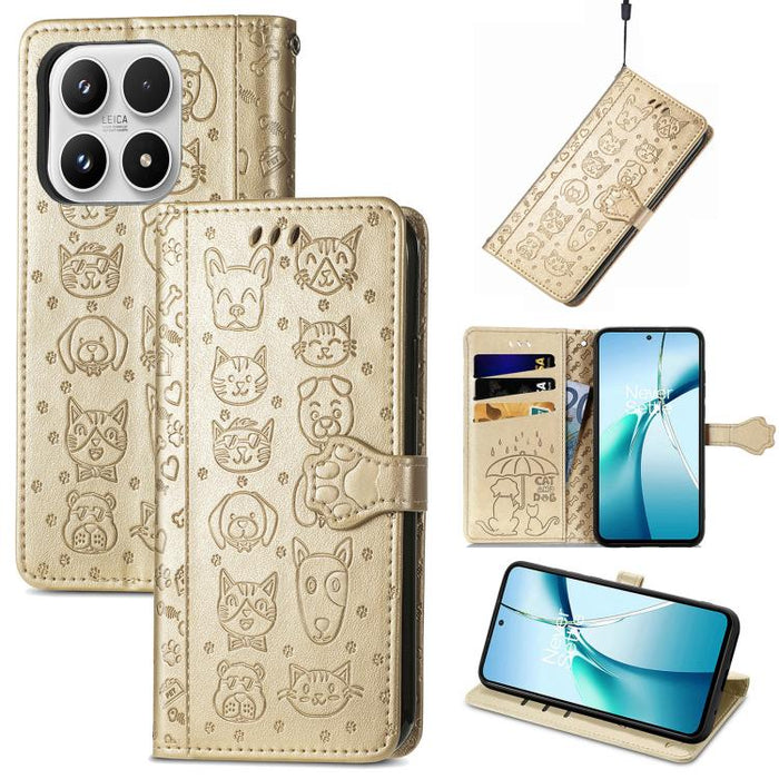 Funda de cuero para teléfono con estampado de gato y perro, For Xiaomi Poco X8 Pro Max 5G, For Xiaomi Poco X8 Pro 5G, For Redmi Turbo 5 Max 5G, For Redmi Turbo 5 5G, For Xiaomi 17 Pro Max, For Xiaomi 17 Pro, For Xiaomi 17, For Xiaomi Poco M7 4G 169mm  ...