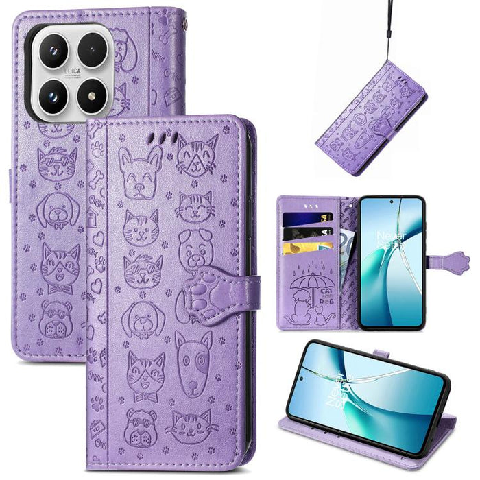 Funda de cuero para teléfono con estampado de gato y perro, For Xiaomi Poco X8 Pro Max 5G, For Xiaomi Poco X8 Pro 5G, For Redmi Turbo 5 Max 5G, For Redmi Turbo 5 5G, For Xiaomi 17 Pro Max, For Xiaomi 17 Pro, For Xiaomi 17, For Xiaomi Poco M7 4G 169mm  ...