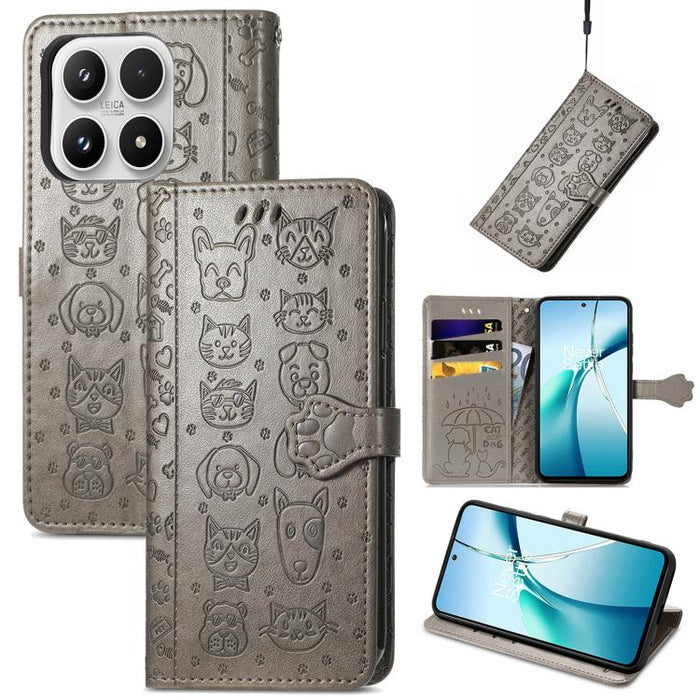 Funda de cuero para teléfono con estampado de gato y perro, For Xiaomi Poco X8 Pro Max 5G, For Xiaomi Poco X8 Pro 5G, For Redmi Turbo 5 Max 5G, For Redmi Turbo 5 5G, For Xiaomi 17 Pro Max, For Xiaomi 17 Pro, For Xiaomi 17, For Xiaomi Poco M7 4G 169mm  ...