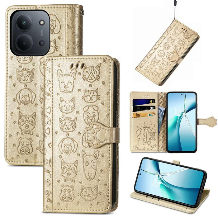 Funda de cuero para teléfono con estampado de gato y perro, For Xiaomi 15, For Xiaomi Redmi Note 14 5G, For Xiaomi Redmi Note 14 Pro+ 5G, For Xiaomi Redmi Note 14 Pro 5G, For Redmi 15C 5G / 4G Global 171mm