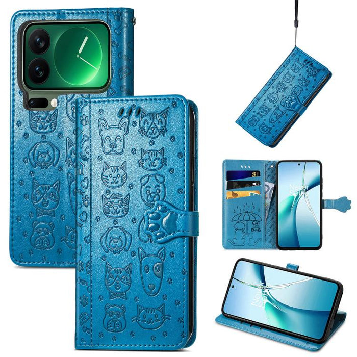 Funda de cuero para teléfono con estampado de gato y perro, For Xiaomi Poco X8 Pro Max 5G, For Xiaomi Poco X8 Pro 5G, For Redmi Turbo 5 Max 5G, For Redmi Turbo 5 5G, For Xiaomi 17 Pro Max, For Xiaomi 17 Pro, For Xiaomi 17, For Xiaomi Poco M7 4G 169mm  ...
