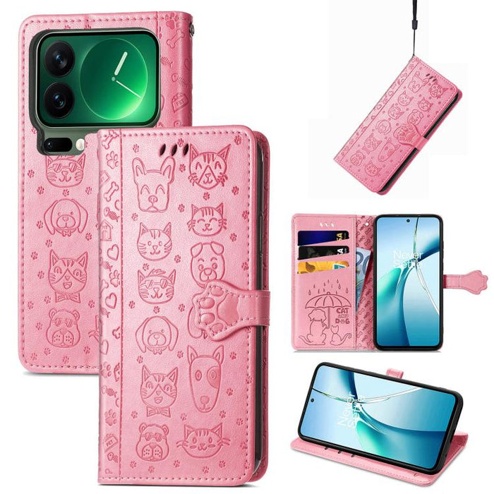 Funda de cuero para teléfono con estampado de gato y perro, For Xiaomi Poco X8 Pro Max 5G, For Xiaomi Poco X8 Pro 5G, For Redmi Turbo 5 Max 5G, For Redmi Turbo 5 5G, For Xiaomi 17 Pro Max, For Xiaomi 17 Pro, For Xiaomi 17, For Xiaomi Poco M7 4G 169mm  ...