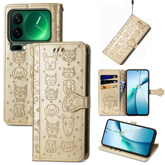 Funda de cuero para teléfono con estampado de gato y perro, For Xiaomi Poco X8 Pro Max 5G, For Xiaomi Poco X8 Pro 5G, For Redmi Turbo 5 Max 5G, For Redmi Turbo 5 5G, For Xiaomi 17 Pro Max, For Xiaomi 17 Pro, For Xiaomi 17, For Xiaomi Poco M7 4G 169mm  ...