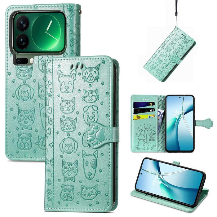 Funda de cuero para teléfono con estampado de gato y perro, For Xiaomi Poco X8 Pro Max 5G, For Xiaomi Poco X8 Pro 5G, For Redmi Turbo 5 Max 5G, For Redmi Turbo 5 5G, For Xiaomi 17 Pro Max, For Xiaomi 17 Pro, For Xiaomi 17, For Xiaomi Poco M7 4G 169mm  ...