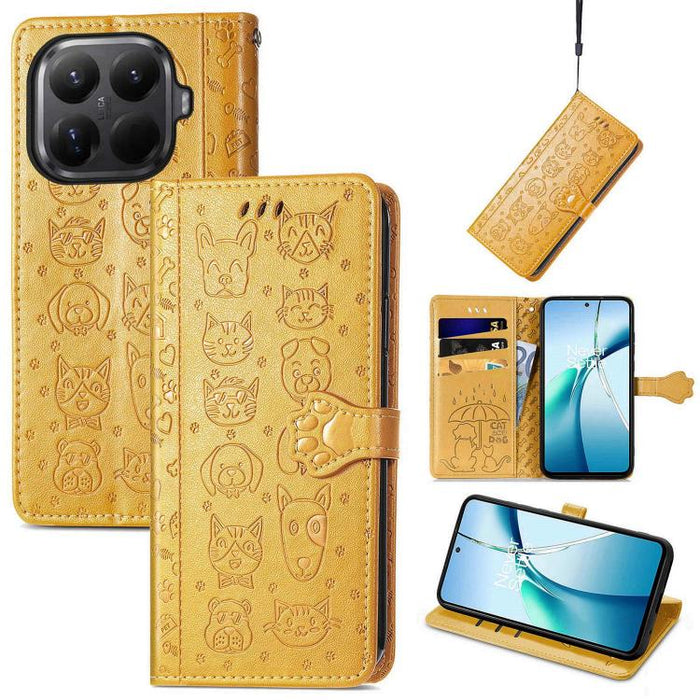 Funda de cuero para teléfono con estampado de gato y perro, For Xiaomi Poco X8 Pro Max 5G, For Xiaomi Poco X8 Pro 5G, For Redmi Turbo 5 Max 5G, For Redmi Turbo 5 5G, For Xiaomi 17 Pro Max, For Xiaomi 17 Pro, For Xiaomi 17, For Xiaomi Poco M7 4G 169mm  ...