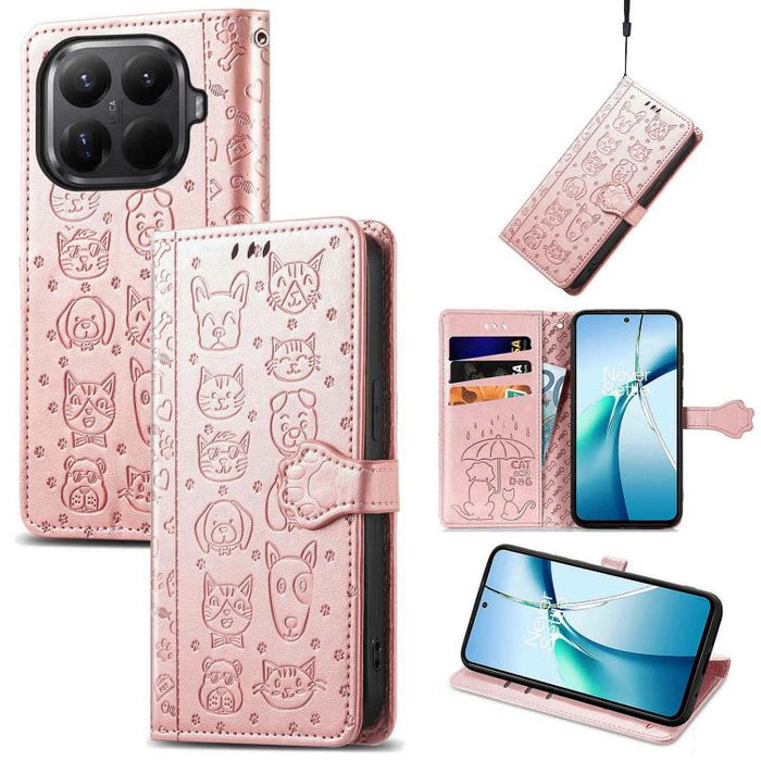 Funda de cuero para teléfono con estampado de gato y perro, For Xiaomi Poco X8 Pro Max 5G, For Xiaomi Poco X8 Pro 5G, For Redmi Turbo 5 Max 5G, For Redmi Turbo 5 5G, For Xiaomi 17 Pro Max, For Xiaomi 17 Pro, For Xiaomi 17, For Xiaomi Poco M7 4G 169mm  ...