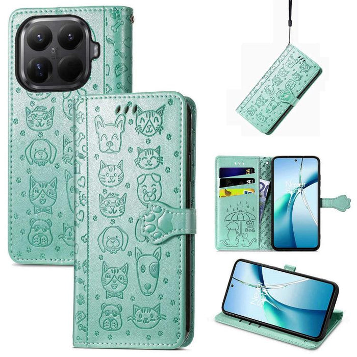 Funda de cuero para teléfono con estampado de gato y perro, For Xiaomi Poco X8 Pro Max 5G, For Xiaomi Poco X8 Pro 5G, For Redmi Turbo 5 Max 5G, For Redmi Turbo 5 5G, For Xiaomi 17 Pro Max, For Xiaomi 17 Pro, For Xiaomi 17, For Xiaomi Poco M7 4G 169mm  ...