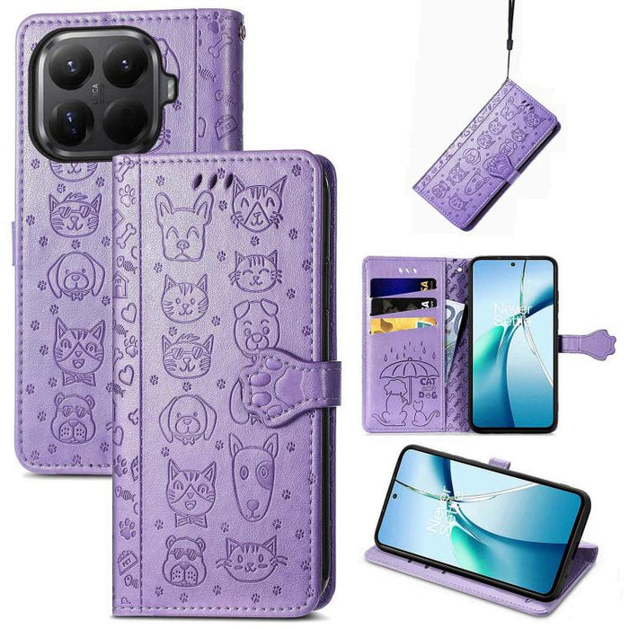 Funda de cuero para teléfono con estampado de gato y perro, For Xiaomi Poco X8 Pro Max 5G, For Xiaomi Poco X8 Pro 5G, For Redmi Turbo 5 Max 5G, For Redmi Turbo 5 5G, For Xiaomi 17 Pro Max, For Xiaomi 17 Pro, For Xiaomi 17, For Xiaomi Poco M7 4G 169mm  ...