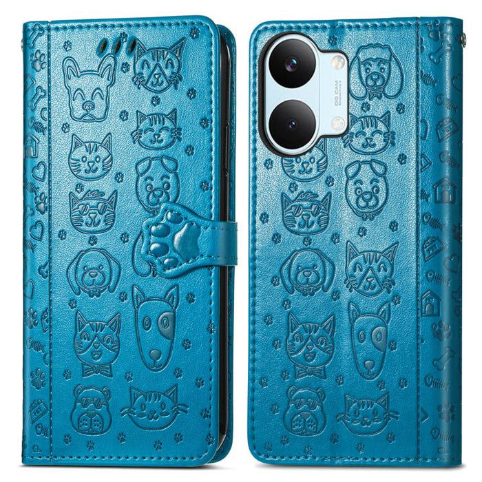 Funda de cuero para teléfono con estampado de gato y perro, For Xiaomi Poco X8 Pro Max 5G, For Xiaomi Poco X8 Pro 5G, For Redmi Turbo 5 Max 5G, For Redmi Turbo 5 5G, For Xiaomi 17 Pro Max, For Xiaomi 17 Pro, For Xiaomi 17, For Xiaomi Poco M7 4G 169mm  ...