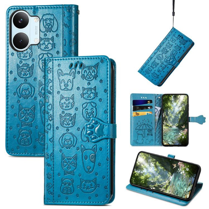 Funda de cuero para teléfono con estampado de gato y perro, For Xiaomi Poco X8 Pro Max 5G, For Xiaomi Poco X8 Pro 5G, For Redmi Turbo 5 Max 5G, For Redmi Turbo 5 5G, For Xiaomi 17 Pro Max, For Xiaomi 17 Pro, For Xiaomi 17, For Xiaomi Poco M7 4G 169mm  ...