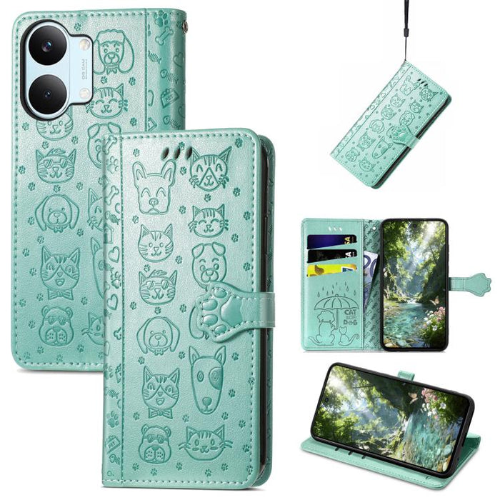 Funda de cuero para teléfono con estampado de gato y perro, For Xiaomi Poco X8 Pro Max 5G, For Xiaomi Poco X8 Pro 5G, For Redmi Turbo 5 Max 5G, For Redmi Turbo 5 5G, For Xiaomi 17 Pro Max, For Xiaomi 17 Pro, For Xiaomi 17, For Xiaomi Poco M7 4G 169mm  ...