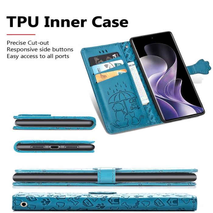 Funda de cuero para teléfono con estampado de gato y perro, For Xiaomi 15, For Xiaomi Redmi Note 14 5G, For Xiaomi Redmi Note 14 Pro+ 5G, For Xiaomi Redmi Note 14 Pro 5G, For Redmi 15C 5G / 4G Global 171mm