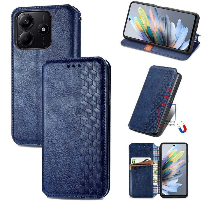 Funda de cuero magnética para teléfono con rejilla cúbica prensada, For Xiaomi Poco X8 Pro Max 5G, For Xiaomi Poco X8 Pro 5G, For Redmi Turbo 5 Max 5G, For Redmi Turbo 5 5G, For Xiaomi 17 Pro Max, For Xiaomi 17 Pro, For Xiaomi 17                       ...