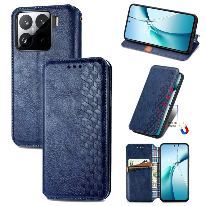 Funda de cuero magnética para teléfono con rejilla cúbica prensada, For Xiaomi Poco X8 Pro Max 5G, For Xiaomi Poco X8 Pro 5G, For Redmi Turbo 5 Max 5G, For Redmi Turbo 5 5G, For Xiaomi 17 Pro Max, For Xiaomi 17 Pro, For Xiaomi 17                       ...