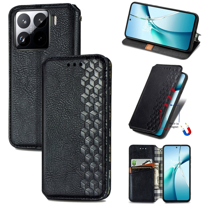 Funda de cuero magnética para teléfono con rejilla cúbica prensada, For Xiaomi Poco X8 Pro Max 5G, For Xiaomi Poco X8 Pro 5G, For Redmi Turbo 5 Max 5G, For Redmi Turbo 5 5G, For Xiaomi 17 Pro Max, For Xiaomi 17 Pro, For Xiaomi 17                       ...