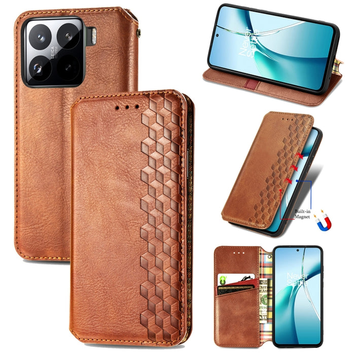 Funda de cuero magnética para teléfono con rejilla cúbica prensada, For Xiaomi Poco X8 Pro Max 5G, For Xiaomi Poco X8 Pro 5G, For Redmi Turbo 5 Max 5G, For Redmi Turbo 5 5G, For Xiaomi 17 Pro Max, For Xiaomi 17 Pro, For Xiaomi 17                       ...