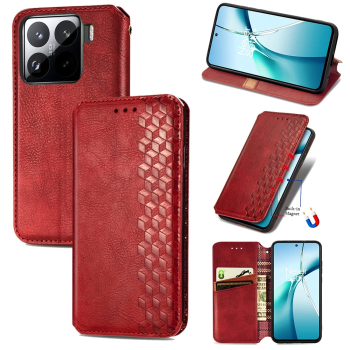 Funda de cuero magnética para teléfono con rejilla cúbica prensada, For Xiaomi Poco X8 Pro Max 5G, For Xiaomi Poco X8 Pro 5G, For Redmi Turbo 5 Max 5G, For Redmi Turbo 5 5G, For Xiaomi 17 Pro Max, For Xiaomi 17 Pro, For Xiaomi 17                       ...