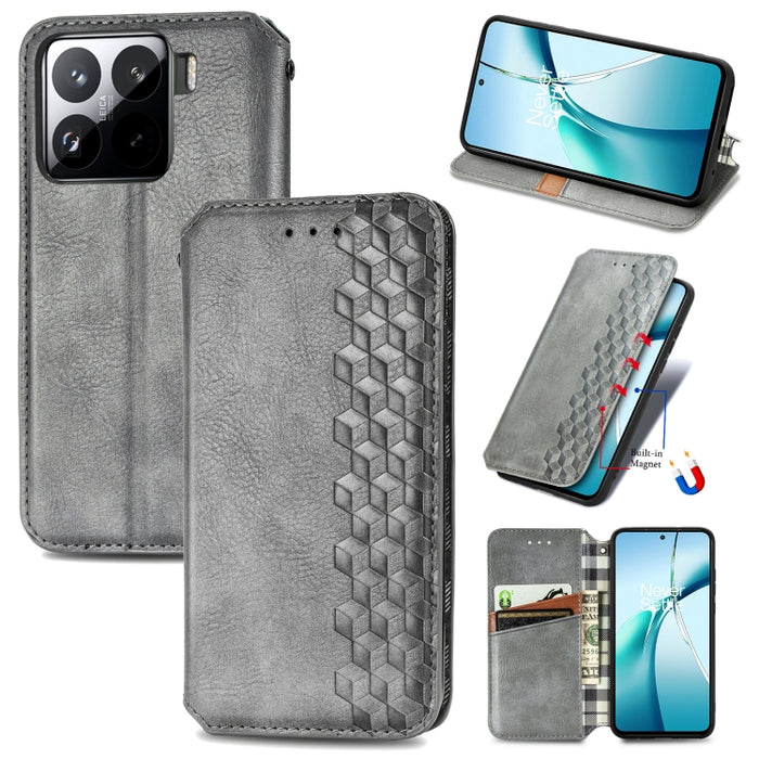 Funda de cuero magnética para teléfono con rejilla cúbica prensada, For Xiaomi Poco X8 Pro Max 5G, For Xiaomi Poco X8 Pro 5G, For Redmi Turbo 5 Max 5G, For Redmi Turbo 5 5G, For Xiaomi 17 Pro Max, For Xiaomi 17 Pro, For Xiaomi 17                       ...