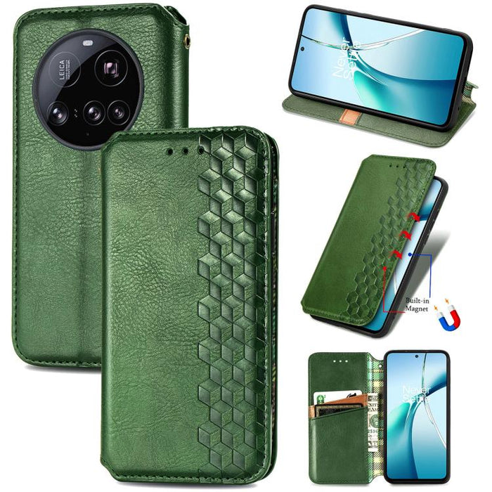 Funda de cuero magnética para teléfono con rejilla cúbica prensada, For Xiaomi Poco X8 Pro Max 5G, For Xiaomi Poco X8 Pro 5G, For Redmi Turbo 5 Max 5G, For Redmi Turbo 5 5G, For Xiaomi 17 Pro Max, For Xiaomi 17 Pro, For Xiaomi 17                       ...