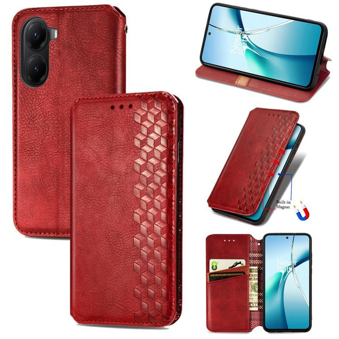 Funda de cuero magnética para teléfono con rejilla cúbica prensada, For Xiaomi Poco X8 Pro Max 5G, For Xiaomi Poco X8 Pro 5G, For Redmi Turbo 5 Max 5G, For Redmi Turbo 5 5G, For Xiaomi 17 Pro Max, For Xiaomi 17 Pro, For Xiaomi 17                       ...