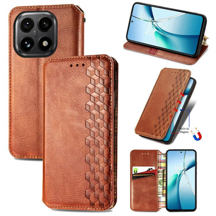 Funda de cuero magnética para teléfono con rejilla cúbica prensada, For Xiaomi Poco X8 Pro Max 5G, For Xiaomi Poco X8 Pro 5G, For Redmi Turbo 5 Max 5G, For Redmi Turbo 5 5G, For Xiaomi 17 Pro Max, For Xiaomi 17 Pro, For Xiaomi 17                       ...