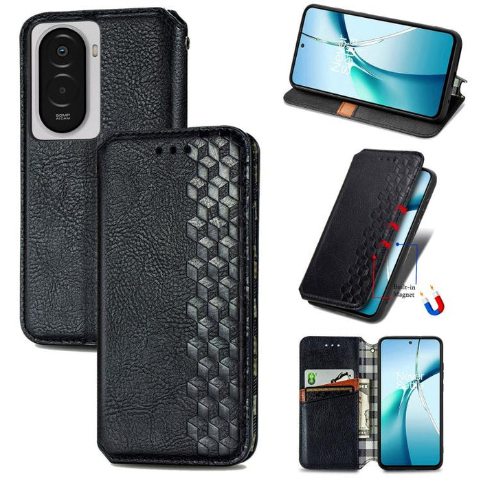 Funda de cuero magnética para teléfono con rejilla cúbica prensada, For Xiaomi Poco X8 Pro Max 5G, For Xiaomi Poco X8 Pro 5G, For Redmi Turbo 5 Max 5G, For Redmi Turbo 5 5G, For Xiaomi 17 Pro Max, For Xiaomi 17 Pro, For Xiaomi 17                       ...