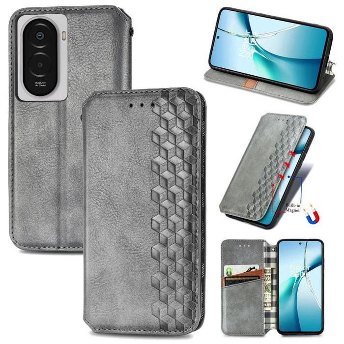 Funda de cuero magnética para teléfono con rejilla cúbica prensada, For Xiaomi Poco X8 Pro Max 5G, For Xiaomi Poco X8 Pro 5G, For Redmi Turbo 5 Max 5G, For Redmi Turbo 5 5G, For Xiaomi 17 Pro Max, For Xiaomi 17 Pro, For Xiaomi 17                       ...