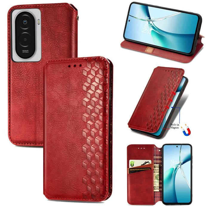 Funda de cuero magnética para teléfono con rejilla cúbica prensada, For Xiaomi Poco X8 Pro Max 5G, For Xiaomi Poco X8 Pro 5G, For Redmi Turbo 5 Max 5G, For Redmi Turbo 5 5G, For Xiaomi 17 Pro Max, For Xiaomi 17 Pro, For Xiaomi 17                       ...