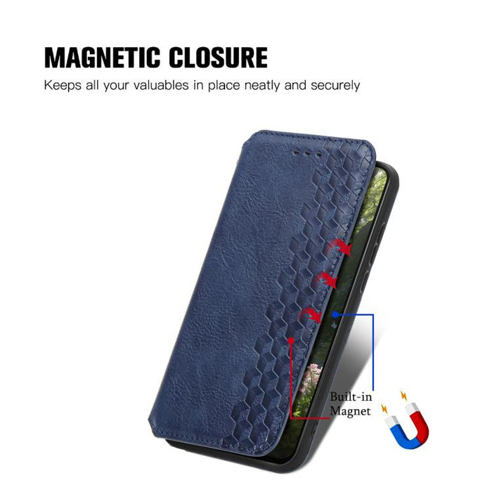 Funda de cuero magnética para teléfono con rejilla cúbica prensada, For Xiaomi Poco X8 Pro Max 5G, For Xiaomi Poco X8 Pro 5G, For Redmi Turbo 5 Max 5G, For Redmi Turbo 5 5G, For Xiaomi 17 Pro Max, For Xiaomi 17 Pro, For Xiaomi 17                       ...