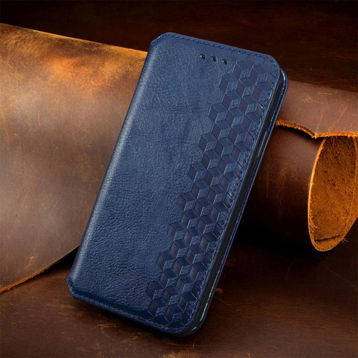 Funda de cuero magnética para teléfono con rejilla cúbica prensada, For Xiaomi Poco X8 Pro Max 5G, For Xiaomi Poco X8 Pro 5G, For Redmi Turbo 5 Max 5G, For Redmi Turbo 5 5G, For Xiaomi 17 Pro Max, For Xiaomi 17 Pro, For Xiaomi 17                       ...
