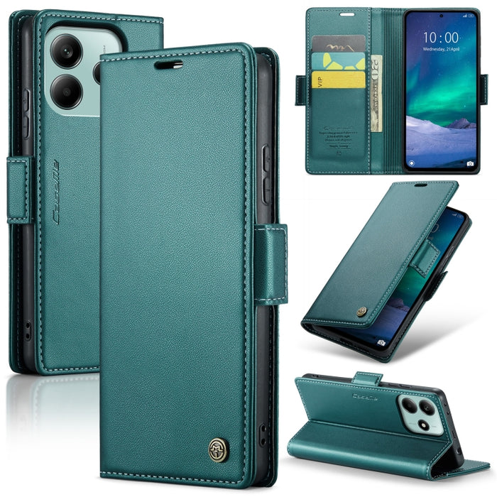 Funda para teléfono con textura de lichi y hebilla de mariposa con RFID y antirrobo CaseMe 023, For Xiaomi Poco F7 Pro / F7 Ultra