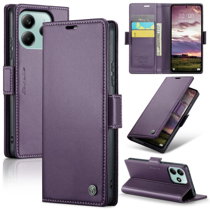 Funda para teléfono con textura de lichi y hebilla de mariposa con RFID y antirrobo CaseMe 023, For Xiaomi Poco F7 Pro / F7 Ultra