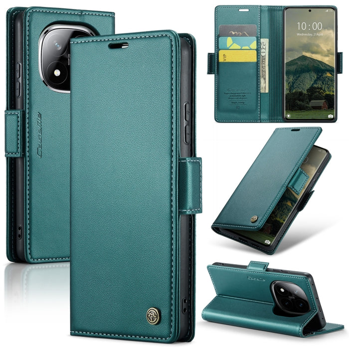 Funda para teléfono con textura de lichi y hebilla de mariposa con RFID y antirrobo CaseMe 023, For Xiaomi Poco F7 Pro / F7 Ultra