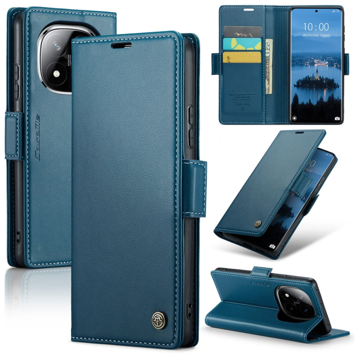 Funda para teléfono con textura de lichi y hebilla de mariposa con RFID y antirrobo CaseMe 023, For Xiaomi Poco F7 Pro / F7 Ultra