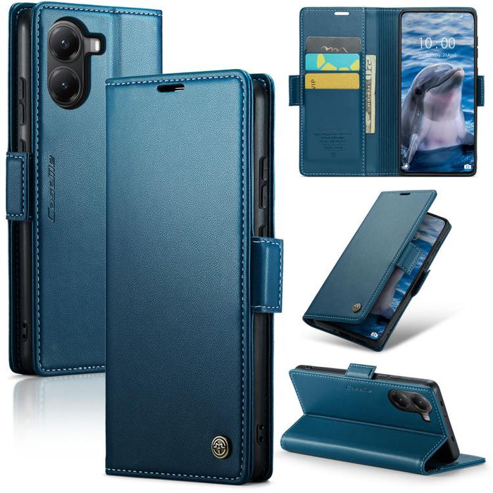 Funda para teléfono con textura de lichi y hebilla de mariposa con RFID y antirrobo CaseMe 023, For Xiaomi Poco F7 Pro / F7 Ultra