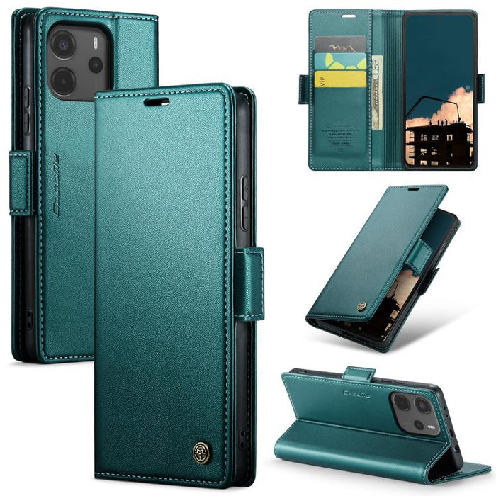 Funda para teléfono con textura de lichi y hebilla de mariposa con RFID y antirrobo CaseMe 023, For Xiaomi Poco F7 Pro / F7 Ultra