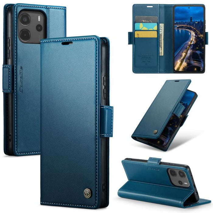 Funda para teléfono con textura de lichi y hebilla de mariposa con RFID y antirrobo CaseMe 023, For Xiaomi Poco F7 Pro / F7 Ultra