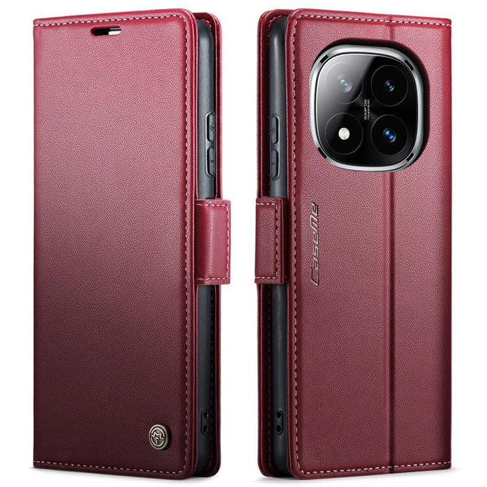 Funda para teléfono con textura de lichi y hebilla de mariposa con RFID y antirrobo CaseMe 023, For Xiaomi Poco F7 Pro / F7 Ultra