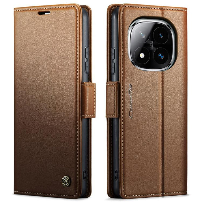 Funda para teléfono con textura de lichi y hebilla de mariposa con RFID y antirrobo CaseMe 023, For Xiaomi Poco F7 Pro / F7 Ultra