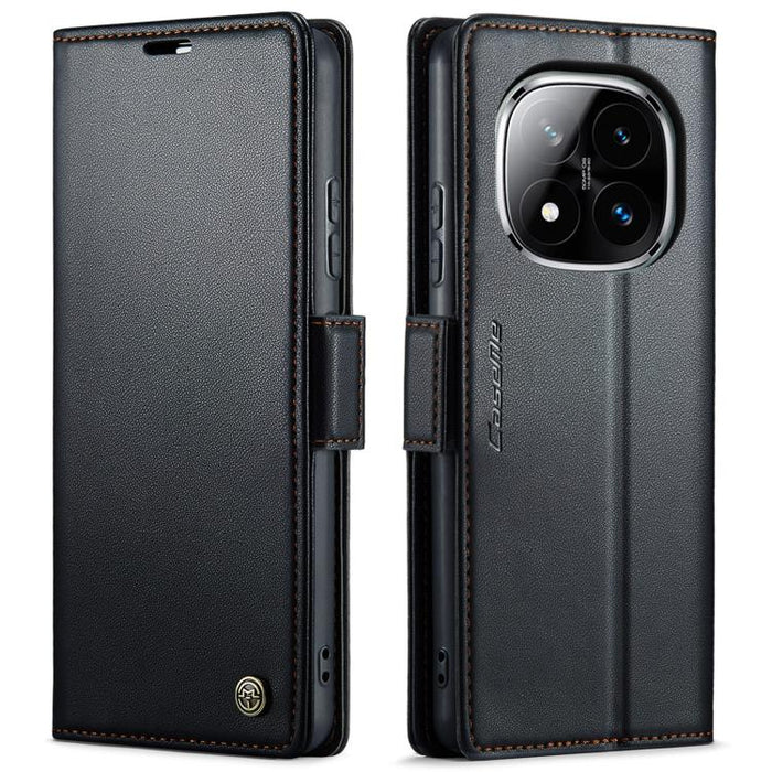 Funda para teléfono con textura de lichi y hebilla de mariposa con RFID y antirrobo CaseMe 023, For Xiaomi Poco F7 Pro / F7 Ultra