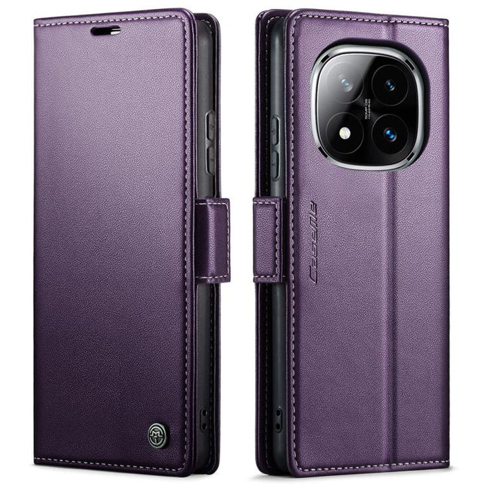Funda para teléfono con textura de lichi y hebilla de mariposa con RFID y antirrobo CaseMe 023, For Xiaomi Poco F7 Pro / F7 Ultra